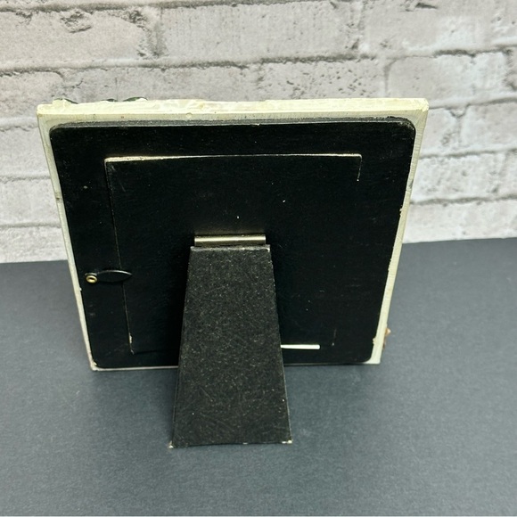 Photo Frame 3.5" X 5" Holiday Ceramic Christmas Tree Teddy Bear Wreath Snow - Picture 10 of 14